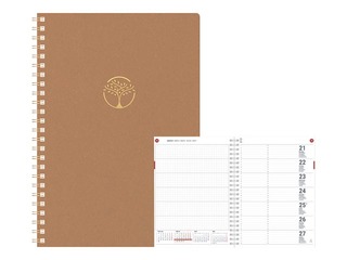 Dienasgrāmata Unika Spiral Cardboard, A5, gaiši brūna