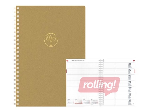 Dienasgrāmata Unika Spiral Cardboard, A5, dzintars