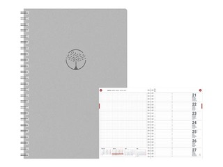 Dienasgrāmata Unika Spiral Cardboard, A5, gaiši pelēka