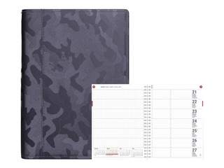 Dienasgrāmata Unika Metallic, A5, mākslīgā āda, metāliski melna