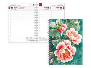 Dienasgrāmata Tempo Spiral Design Diena, Coral Sunset