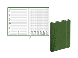 Dienasgrāmata Quadro, A5, mākslīgā āda Soft, zaļa