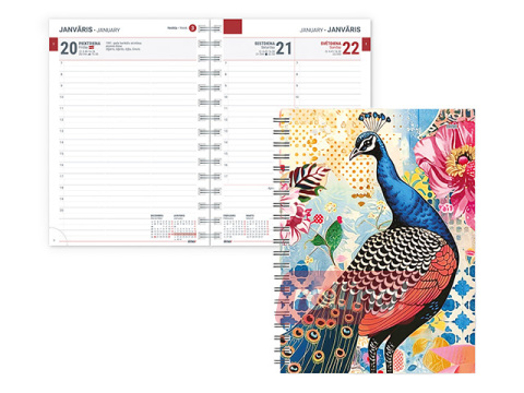 Dienasgrāmata Tempo Spiral Design Diena, Frida