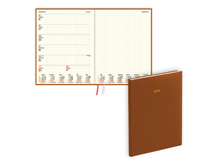 Dienasgrāmata Fortune, A4, mākslīgā āda ar faktūtu, brūna