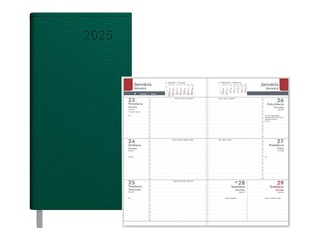 Pocket calendar Midi, leather imitation, dark green