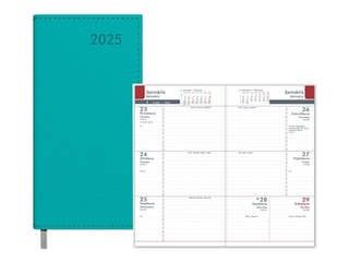 Pocket calendar Midi, leather imitation, turquoise