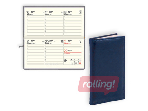 Kabatas kalendārs Lady, mākslīgā āda, zils