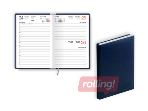 Kabatas kalendārs Mono, A6, mākslīgā āda, zils