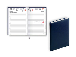 Kabatas kalendārs Mono, A6, mākslīgā āda, zils