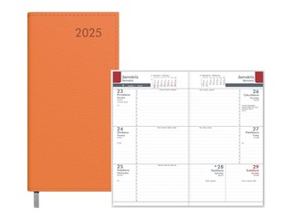 Pocket calendar Midi, leather imitation, orange