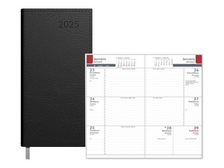 Pocket calendar Midi, leather imitation, black