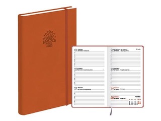 Kabatas kalendārs Pocket, mākslīgā āda Soft, tumši oranžs