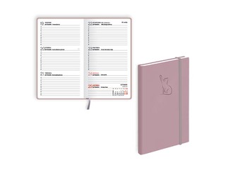 Kabatas kalendārs Pocket Soft, mākslīgā āda, rozā