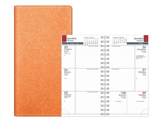 Kabatas kalendārs Midi Spirex, mākslīgā āda, oranžs