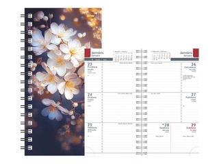 Pocket calendar Midi Spiral Design, Spring Flowers