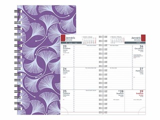Kabatas kalendārs Midi Spiral Cardboard, lilac 