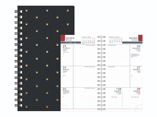 Карманный календарь Midi Spiral Cardboard, black 