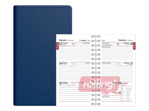 Kabatas kalendārs Mini, mākslīgā āda, tumši zils