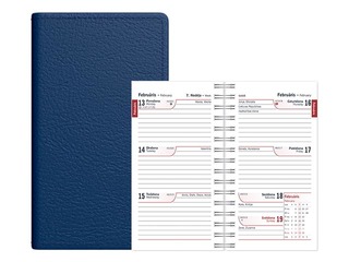 Kabatas kalendārs Mini, mākslīgā āda, tumši zils