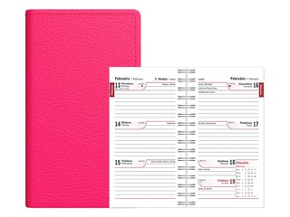 Kabatas kalendārs Mini, mākslīgā āda, rozā