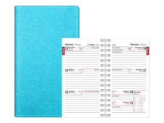 Kabatas kalendārs Mini, mākslīgā āda, tirkīza