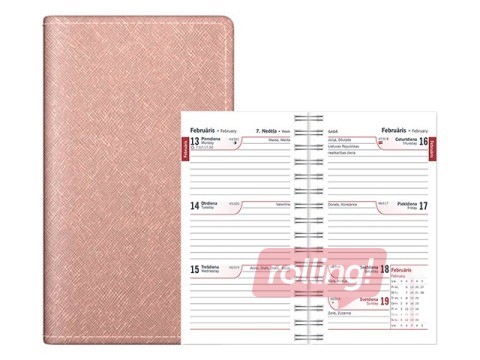 Kabatas kalendārs Mini, mākslīgā āda, bēšs