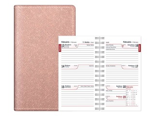 Kabatas kalendārs Mini, mākslīgā āda, bēšs