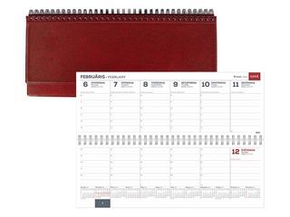 Galda kalendārs Memo, PVC, bordo