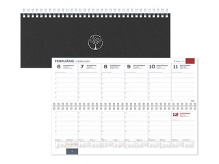 Galda kalendārs Memo Eco Cardboard, melns