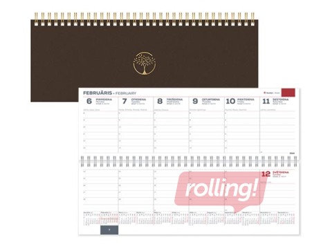 Galda kalendārs Memo Eco Cardboard, tumši brūns