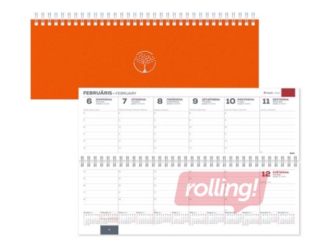 Galda kalendārs Memo Eco Cardboard, oranžs