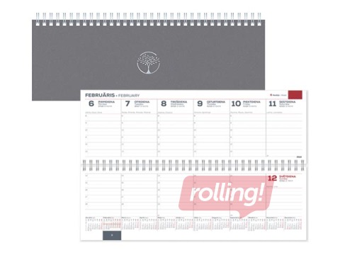 Galda kalendārs Memo Eco Cardboard, pelēks