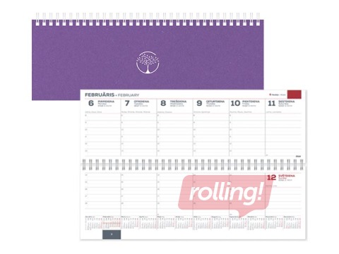 Galda kalendārs Memo Eco Cardboard, ceriņkrāsas