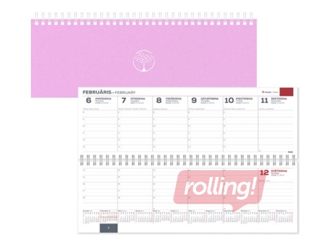Galda kalendārs Memo Eco Cardboard, gaiši rozā