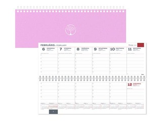 Galda kalendārs Memo Eco Cardboard, gaiši rozā
