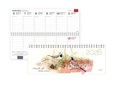 Galda kalendārs Memo Card, White Wagtail