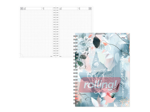 Dienasgrāmata - piezīmju bloks bez datumiem, Tempo Spiral, rūtiņu, Aura