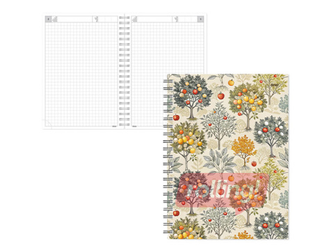 Dienasgrāmata - piezīmju bloks bez datumiem, Tempo Spiral, rūtiņu, Lemon Tree