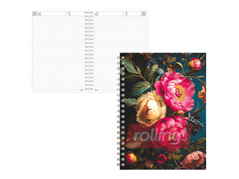 Dienasgrāmata - piezīmju bloks bez datumiem, Tempo Spiral, rūtiņu, Esmeralda