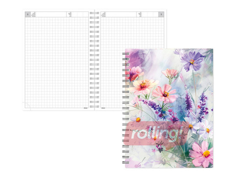 Dienasgrāmata - piezīmju bloks bez datumiem, Tempo Spiral, rūtiņu, Simple Beauty