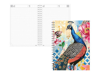 Dienasgrāmata - piezīmju bloks bez datumiem, Tempo Spiral, rūtiņu, Frida