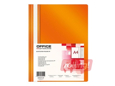 Папка - скоросшиватель Office Products, A4, оранжевая