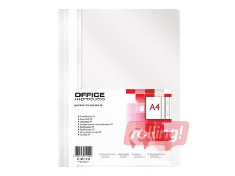 Mape ātršuvējs Office Products, A4, balta