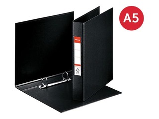 Mape ar 2 riņķiem Esselte, A5, melna, 25mm