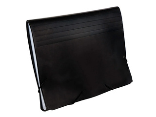 Mape - kartotēka Grand, 12 nodalījumi, melna, A5