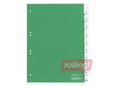 Dokumentu sadalītājs Durable, 10 sadaļas, A4, ar maināmiem indeksiem