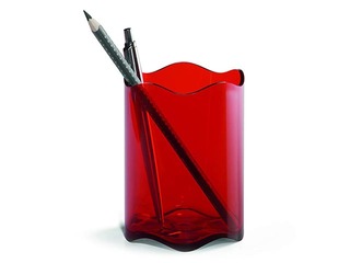 Rakstāmpiederumu trauks Durable Trend, tukšs, plastmasas, caurspīdīgs sarkans