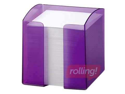 Kastīte piezīmju papīram Durable Trend, 10x10.5x10 cm, plastmasas, caurspīdīga violeta