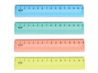 Lineāls Centrum, plastikāta, dažādas krāsas, 15cm