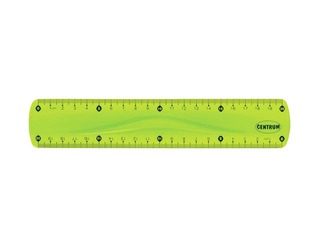Lineāls Centrum Soft  ABS, 20 cm, lokans, zaļš